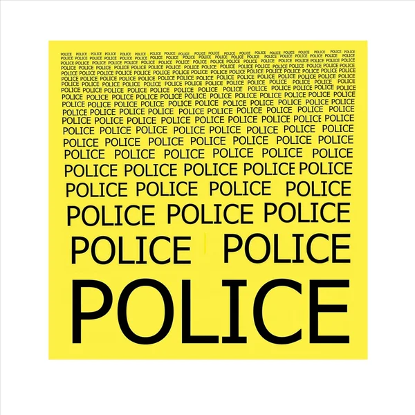 黄色の背景には警察の碑文 — ストック写真