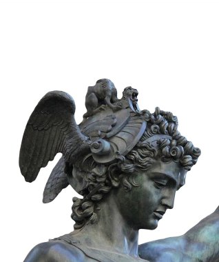  medusa, Floransa, İtalya'nın kafa tutan perseus bronz heykeli