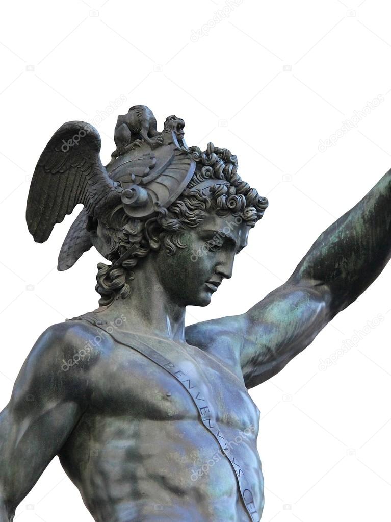  bronze statue of Perseus holding the head of Medusa,Florence, Italy