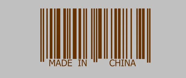 Зроблено в Китаї на штрих-коду — стокове фото