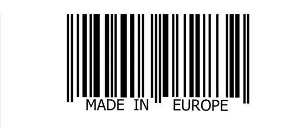 Tillverkad i Europa på streckkod — Stockfoto
