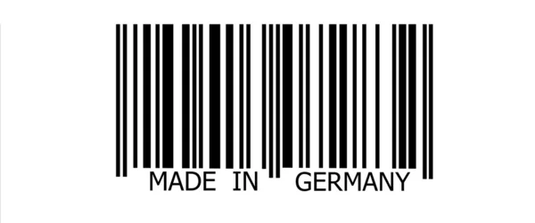 Tillverkad i Tyskland på streckkod — Stockfoto