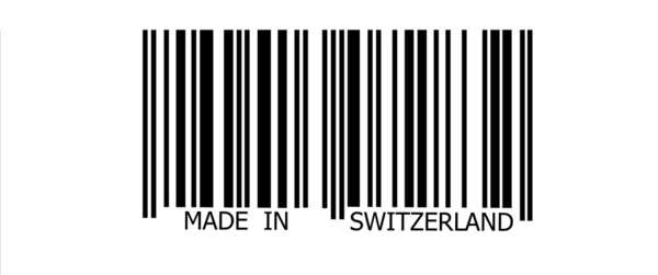 Vyrobeno ve Švýcarsku na čárový kód — Stock fotografie