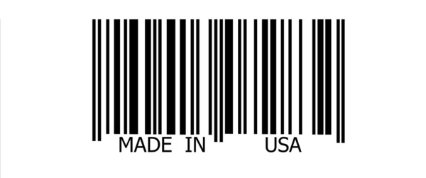 Feito nos EUA em código de barras — Fotografia de Stock