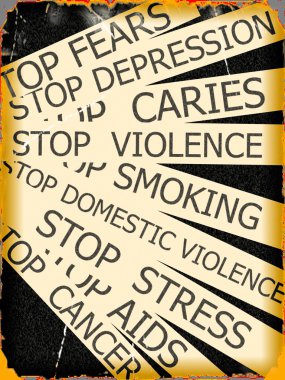 gerçek sloganlar yazılı bir grunge şeritler ayarla