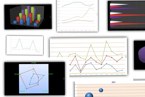 Diagramy a grafy — Stock fotografie