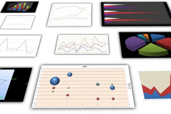 Diagramy a grafy — Stock fotografie