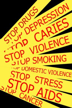  küme sarı bantlar yazılmış gerçek sloganlar