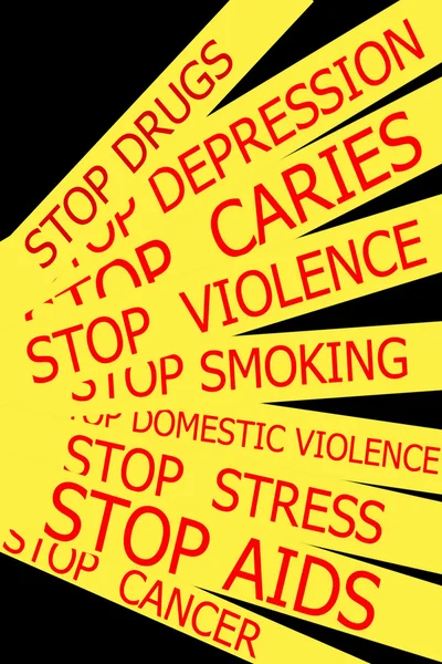  küme sarı bantlar yazılmış gerçek sloganlar