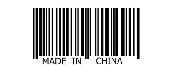 Tillverkad i Kina på streckkod — Stockfoto