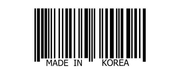 Зроблено в Кореї на штрих-коду — стокове фото