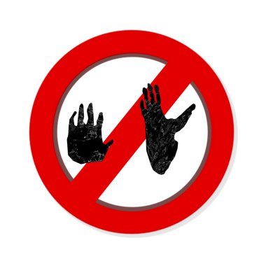 Yasaklama pençe sembolü işareti. Goril pawprint