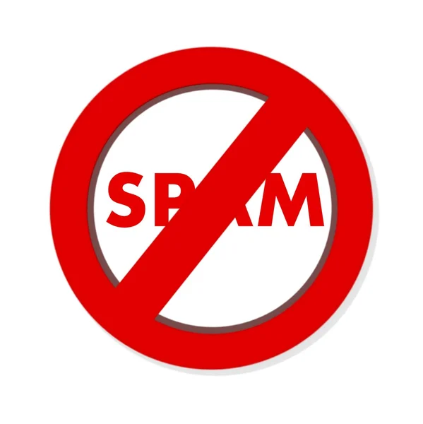 Red round anti Spam Sign — Stock Photo, Image
