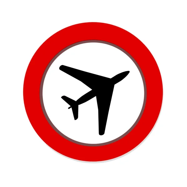 Red prohibition NO FLYING  sign on white background — Stock Photo, Image