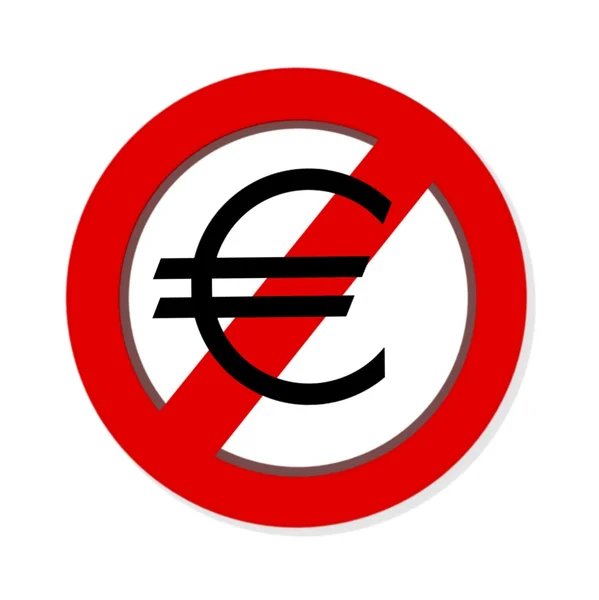 Verbod op euro teken op witte achtergrond — Stockfoto