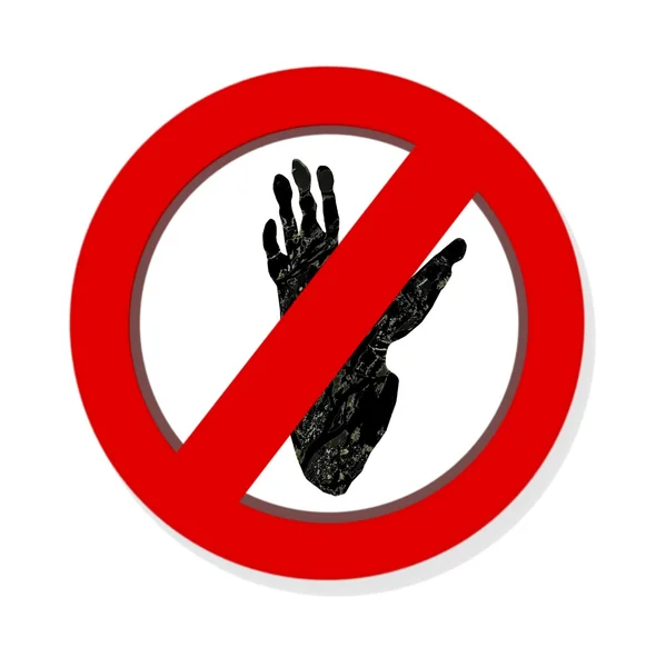 Segno simbolo zampa di interdizione. Impronta del pedone del gorilla — Foto Stock