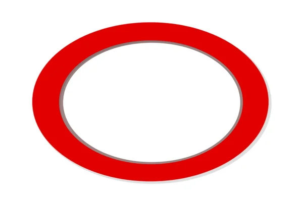 Красный овал на белом фоне — стоковое фото