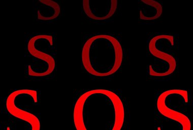 Siyah arka plan üzerine sos kelime