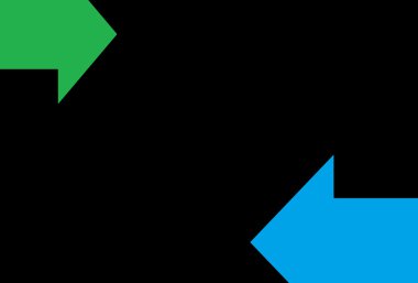 Siyah arka plan ile iki yatay ok