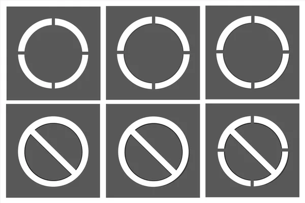 Set of white circles and prohibited signs — Stock Photo, Image