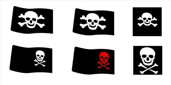 Set di bandiere pirata — Foto Stock