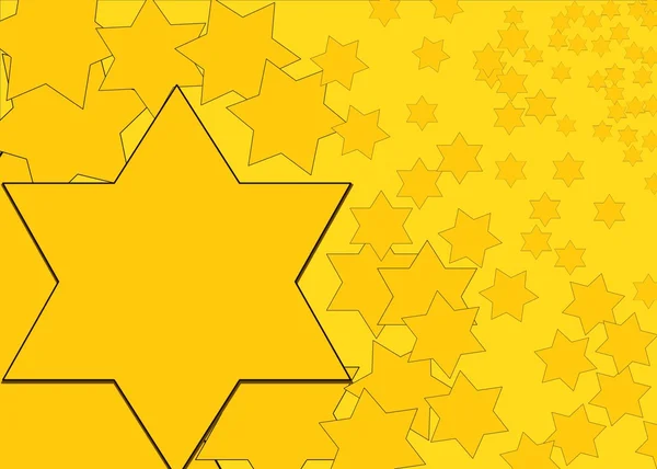 Yellow david star texture with place for your design or text — Stock Photo, Image