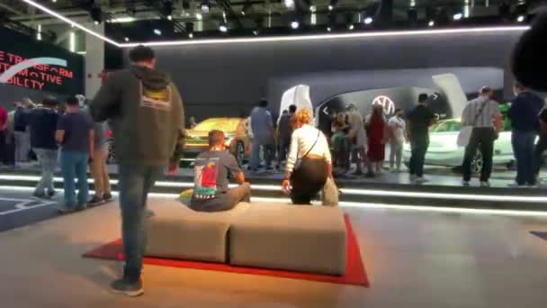 Münih Almanya Eylül 2021 Uluslararası Otomobil Fuarı Internationale Auto Ausstellung — Stok video