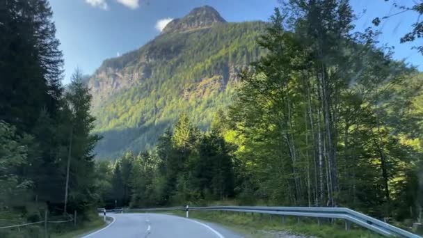 Engalm Valley Karwendel Mountains Austria Shooting Quite Clean Car Glass — Vídeo de Stock