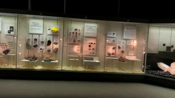 Monachium Niemcy Lipca 2021 Wnętrze Jednej Sal Geologicznych Muzeum Człowiek — Wideo stockowe