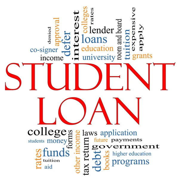 学生の貸付け金単語のクラウドのコンセプト — ストック写真
