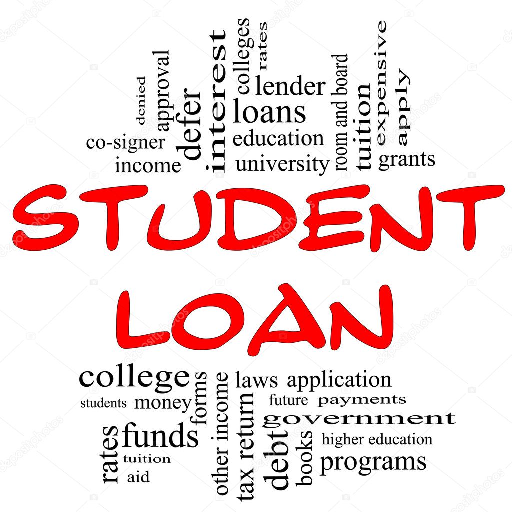 Student Loan Word Cloud Concept in red & black