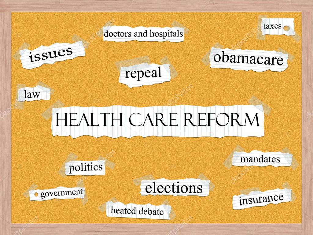 Healthcare Reform Corkboard Word Concept
