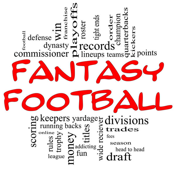 Fantasy Football Word Cloud Concept in Red & Black