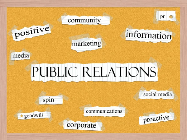 Public Relations Corkboard Word Concept — Stock Photo, Image
