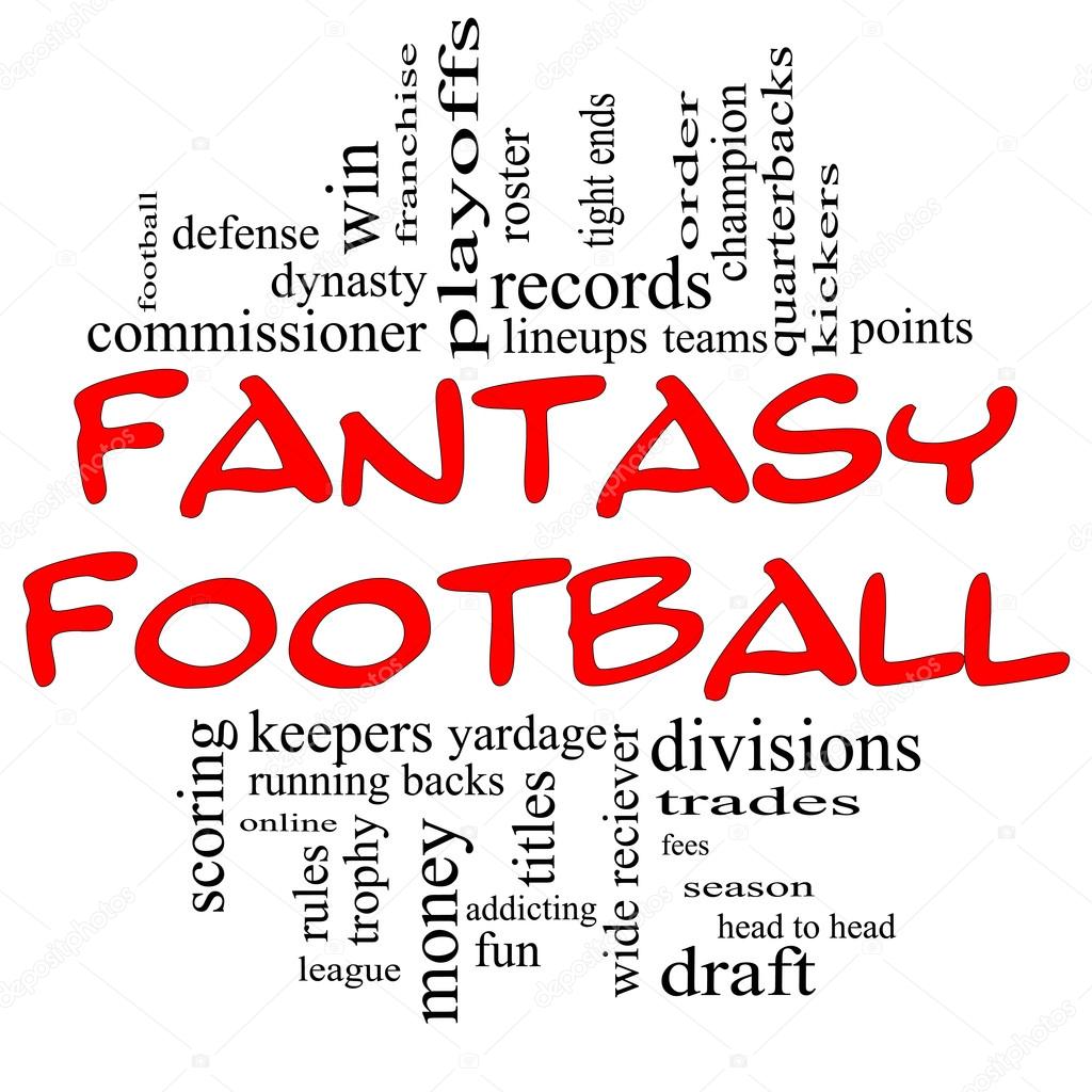 Fantasy Football Word Cloud Concept in Red & Black