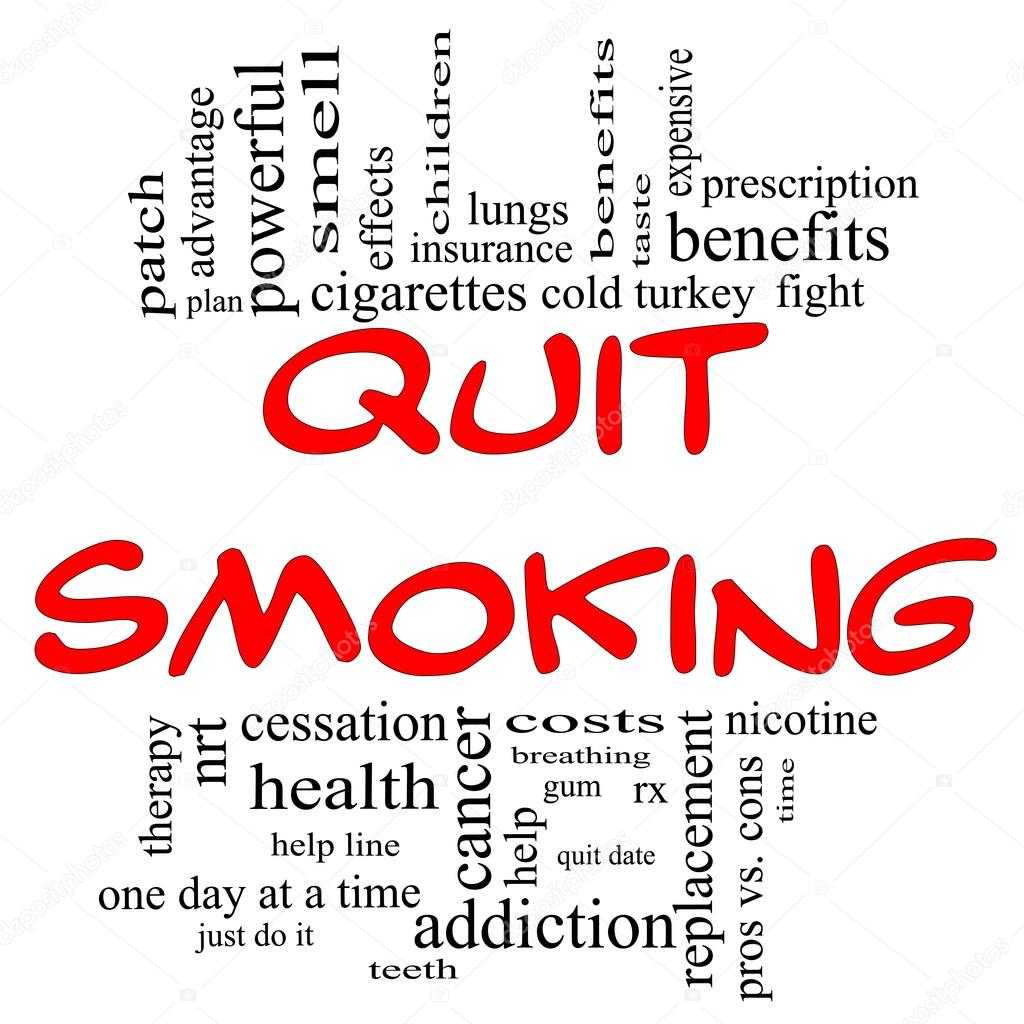 Quit Smoking Word Cloud Concept in red & black