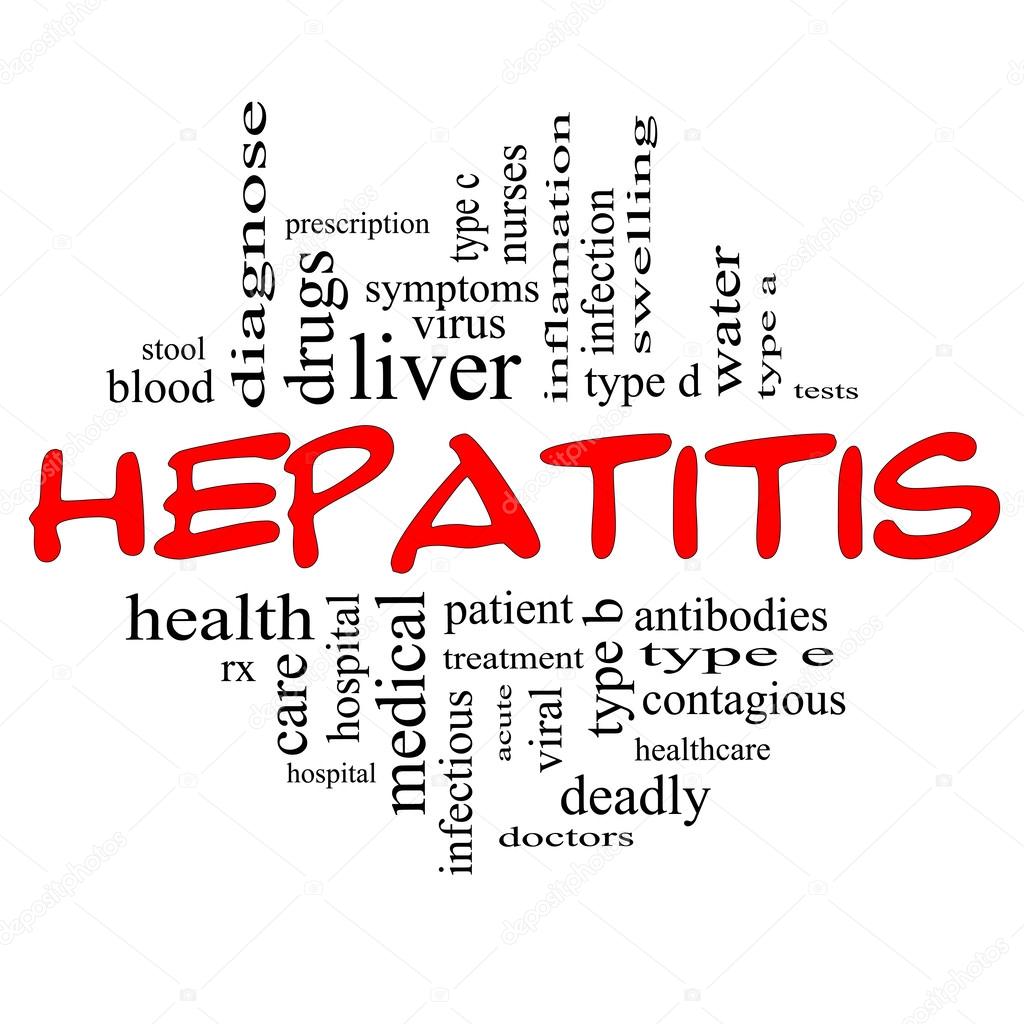 Hepatitis Word Cloud Concept in red & black