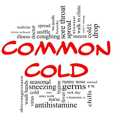 Common Cold Word Cloud Concept in red & black clipart