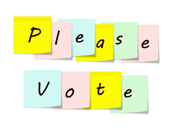 Please Vote Sticky Notes — Stock Photo, Image
