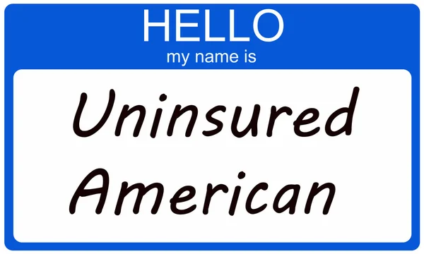 Olá eu sou um americano sem seguro — Fotografia de Stock
