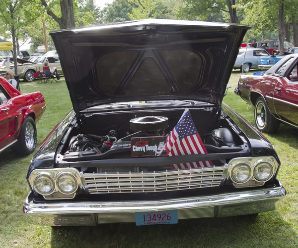 1962 Chevy Bel Air nero Bubble Top anteriore — Foto Stock