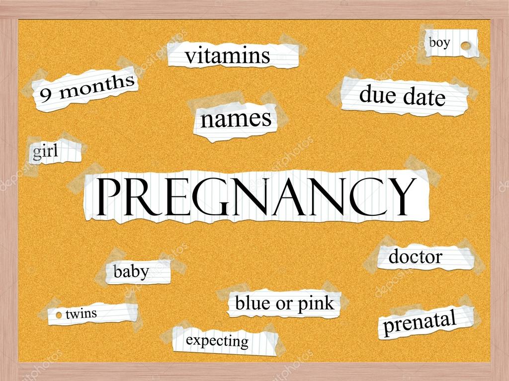Pregnancy Corkboard Word Concept