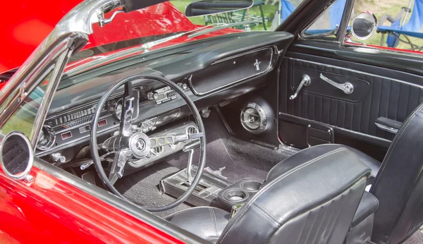 Interior of a 1960's red Ford Mustang — Stock Photo, Image