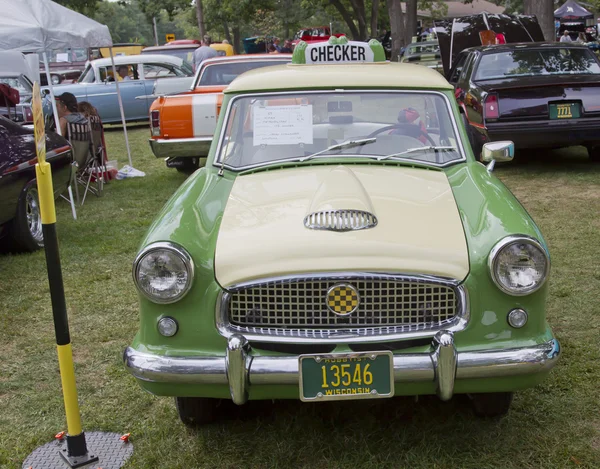 1959 Nash Metropolitan Checker Taxi Cab Front — Stock Photo, Image