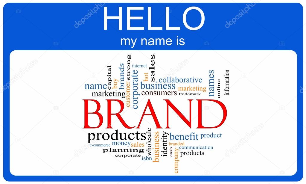 Brand Word Cloud Nametag Concept