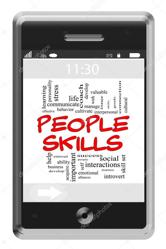 Skills Word Cloud Concept on Touchscreen Phone