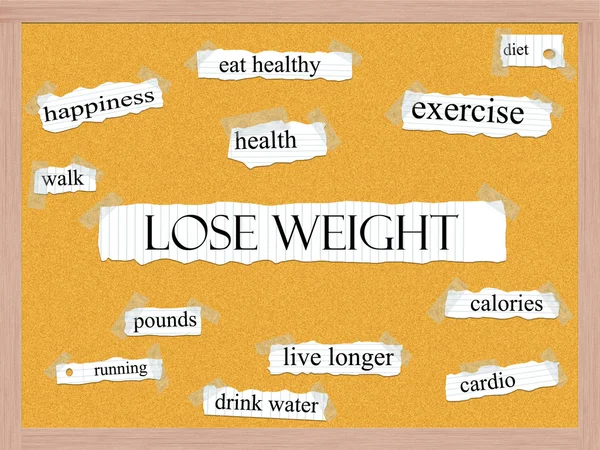 Lose Weight Corkboard Word Concept — Stock Photo, Image