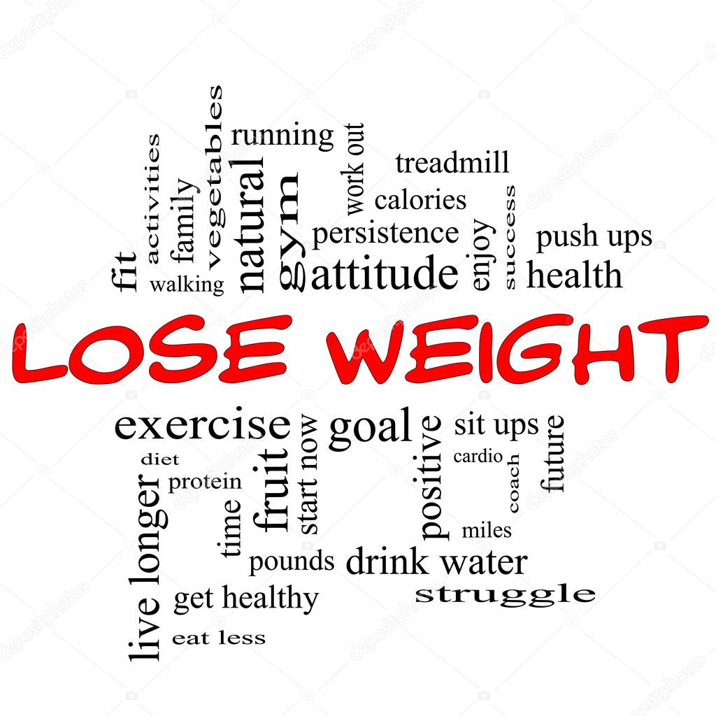 Lose Weight Word Cloud Concept in red & black