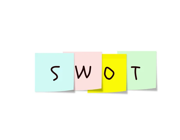 Notas pegajosas SWOT — Fotografia de Stock