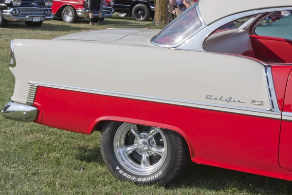 Red & White 1955 Chevy Bel Air Rear panel — Stock Photo, Image